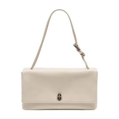 Marc Jacobs Large Dual Shoulder Bag In Smooth Leather In White