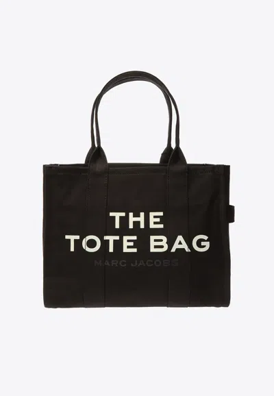 Marc Jacobs The Large Logo Print Tote Bag In Black