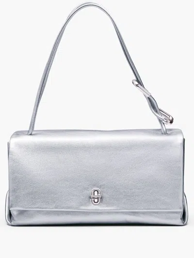 Marc Jacobs The Large Metallic Dual Shoulder Bag In Silver
