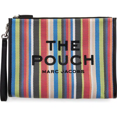 Marc Jacobs The Large Stripe Mesh Pouch In Multi