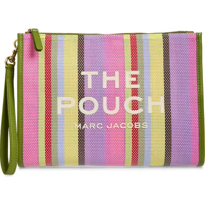 Marc Jacobs The Large Stripe Mesh Pouch In Multi