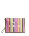 Marc Jacobs The Large Stripe Mesh Pouch In Purple