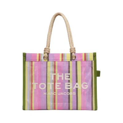 Pre-owned Marc Jacobs The Large Stripe Mesh Rope Tote Bag 'purple/multicolor' | Women's Size Onesize