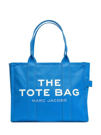 Marc Jacobs Spacious Cotton Canvas Tote With Adjustable Strap In Blue