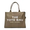 MARC JACOBS THE LARGE TOTE BAG- SLATE GREEN - COTTON