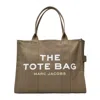 Marc Jacobs The Large Tote Bag- Slate Green - Cotton In Brown