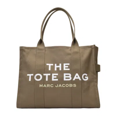 Marc Jacobs The Large Tote Bag- Slate Green - Cotton In Brown