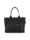 Marc Jacobs The Leather Large Black Tote Bag In Animal Print