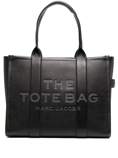Marc Jacobs Black The Leather Large Tote Bag In White