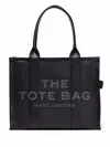 Marc Jacobs 'the Large Tote Bag' Black Shoulder Bag With Logo Lettering In Black