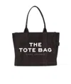 Marc Jacobs Jacquard Pattern Fabric Tote With Top Handles In Black