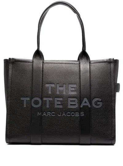Marc Jacobs The Large Tote Leather Bag In Black