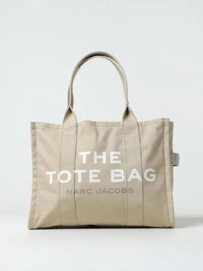 Marc Jacobs The Large Tote Bag In Canvas With Jacquard Logo In Beige