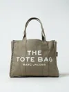 Marc Jacobs The Large Tote Bag In Canvas With Jacquard Logo In Green