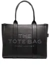 Marc Jacobs 'the Large Tote Bag' Black Shoulder Bag With Logo Lettering In 001 Black