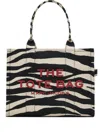 Marc Jacobs The Zebra Canvas Large Tote Bag In 005 Black/white
