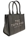 Marc Jacobs Large Jacquard Shopper Bag With Versatile Leather Handles In Black
