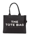 Marc Jacobs Shopper The Large Black Canvas Tote In Black