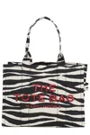 Marc Jacobs The Zebra Canvas Large Tote Bag In Black White