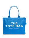 Marc Jacobs Spacious Cotton Canvas Tote With Adjustable Strap In Blue