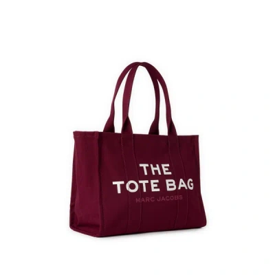 Marc Jacobs The Large Tote Cotton Bag In Burgundy