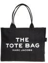 Marc Jacobs Shopper The Large Black Canvas Tote In Black