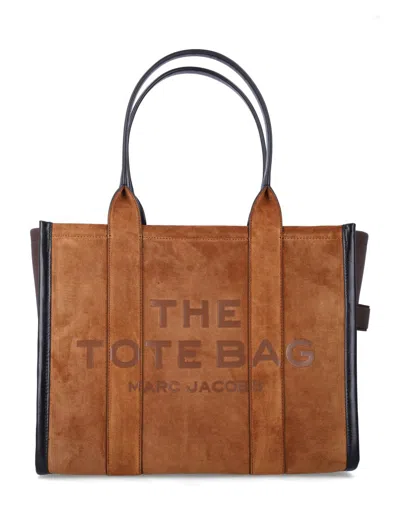 Marc Jacobs The Large Tote Suede In Brown