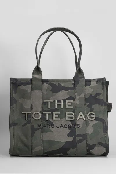 Marc Jacobs The Large Tote Tote In Camouflage Cotton In Gray