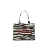 Marc Jacobs The Zebra Canvas Large Tote Bag In Black