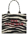 Marc Jacobs The Zebra Canvas Large Tote Bag In White/black