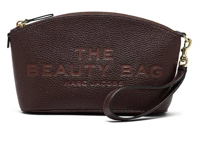 Marc Jacobs The Leather Beauty Bag Cosmetic Case Ganache: One Size In Brown