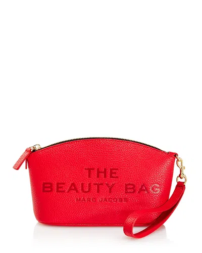 Marc Jacobs The Leather Beauty Bag In True Red/gold