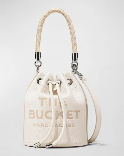 Marc Jacobs The Leather Bucket Bag In Cotton/silver