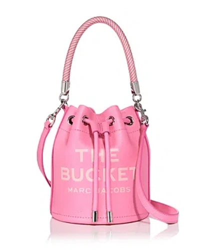 Marc Jacobs The Leather Bucket Bag In Petal Pink/nickel