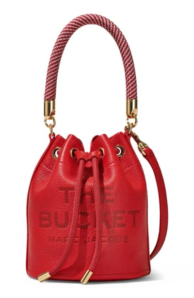 Marc Jacobs The Leather Bucket Bag In True Red