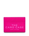 Marc Jacobs The Leather Card Case In Hot Pink/nickel