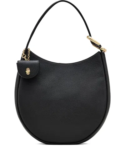 Marc Jacobs The Leather Crescent Dual Shoulder Bag In Black