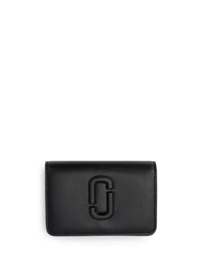 Marc Jacobs The Leather J Marc Card Holder In Black