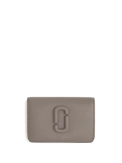 Marc Jacobs The Leather J Marc Card Holder In Beige