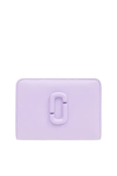 Marc Jacobs The Leather J Marc Mini Compact Wallet In Purple