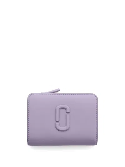 Marc Jacobs The Leather J Marc Mini Compact Wallet In Purple