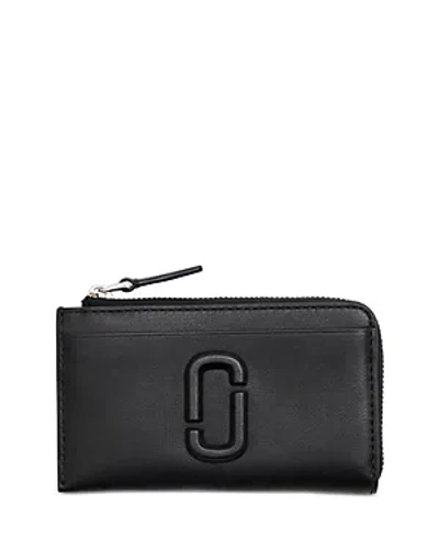 Marc Jacobs The Leather J Marc Top Zip Multi Wallet In Black