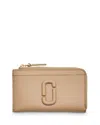 Marc Jacobs Camel Leather Card Holder In Camel/gold