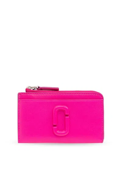 Marc Jacobs The Leather J Marc Top Zip Multi Wallet In Pink