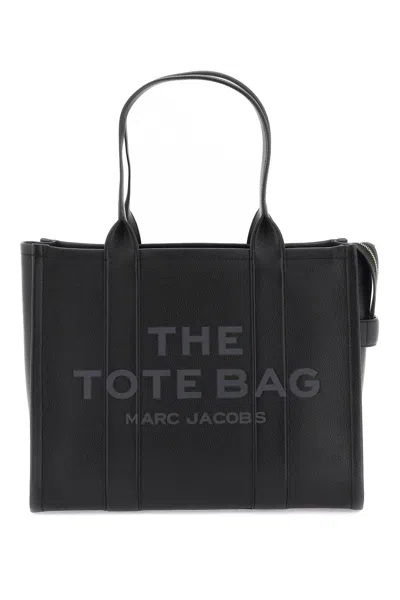 Marc Jacobs The Leather Large Tote Bag In 黑色的