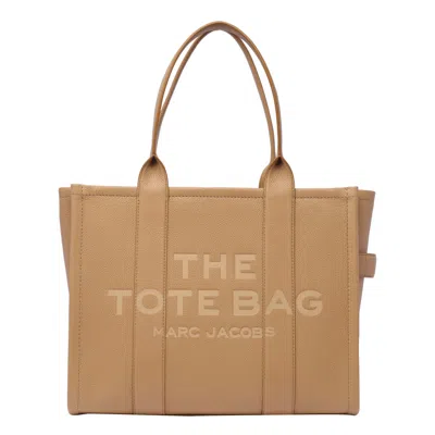 Marc Jacobs The Leather Large Tote Bag In Beige