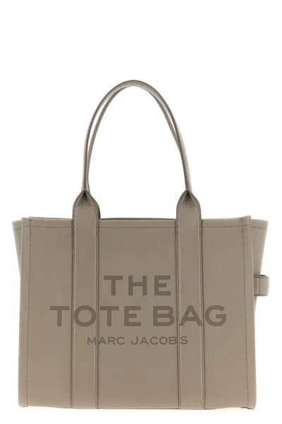Marc Jacobs 'the Leather Large Tote' Shopping Bag In Gray