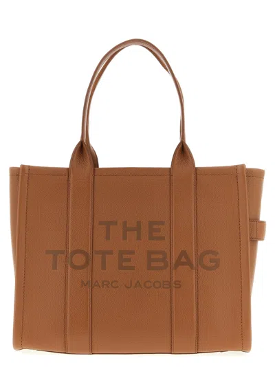 MARC JACOBS THE LEATHER LARGE TOTE TOTE BAG BROWN