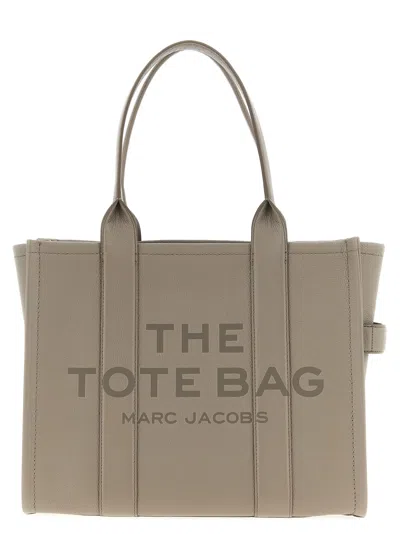 MARC JACOBS THE LEATHER LARGE TOTE TOTE BAG GRAY
