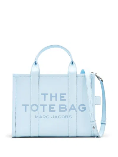 Marc Jacobs The Leather Medium Tote In Light Blue